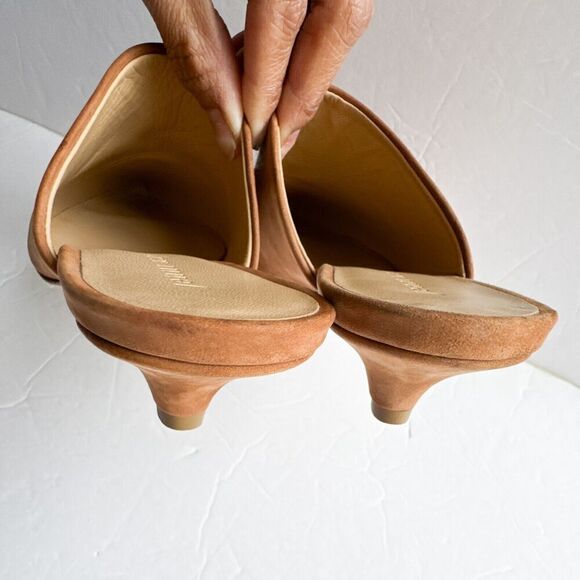 Jenni Kayne Walnut Brown Oiled Leather Kitten Heel Mule Size 36 - Picture 15 of 16